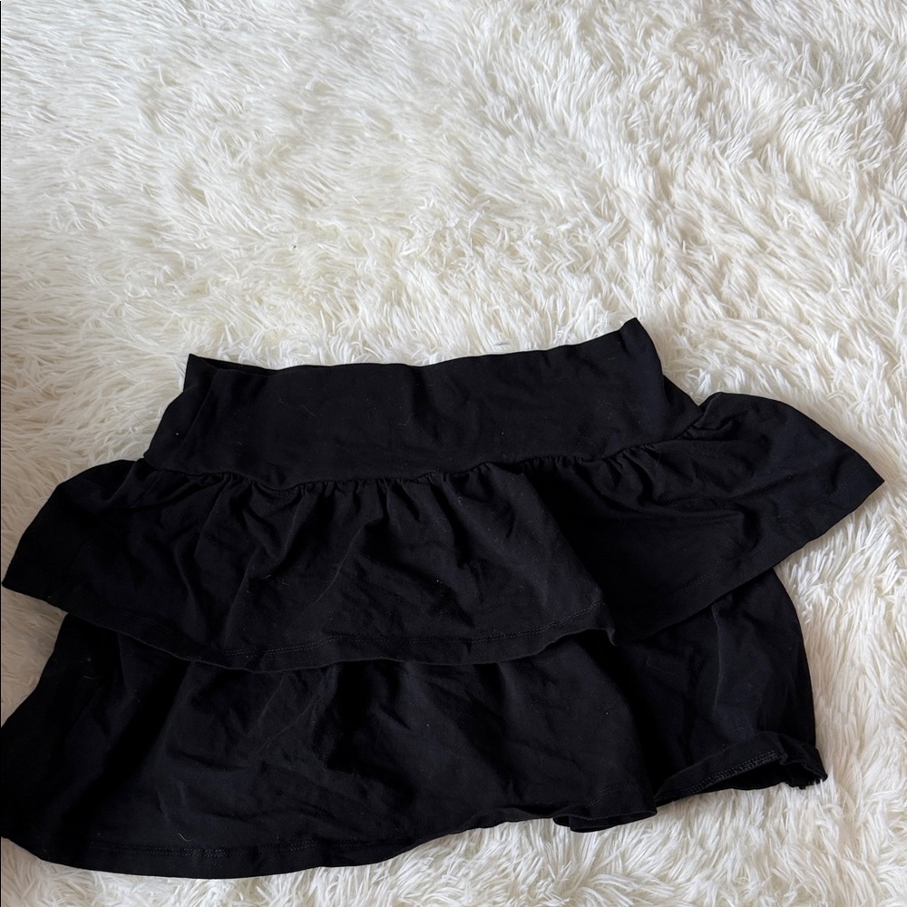 Sunday Best Black Tiered Ruffle Skater Skirt